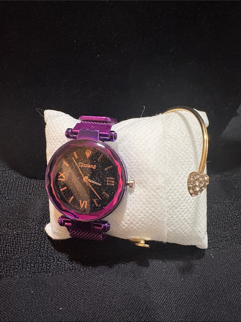 Purple Women's Fashion Watch with Metallic Bracelet